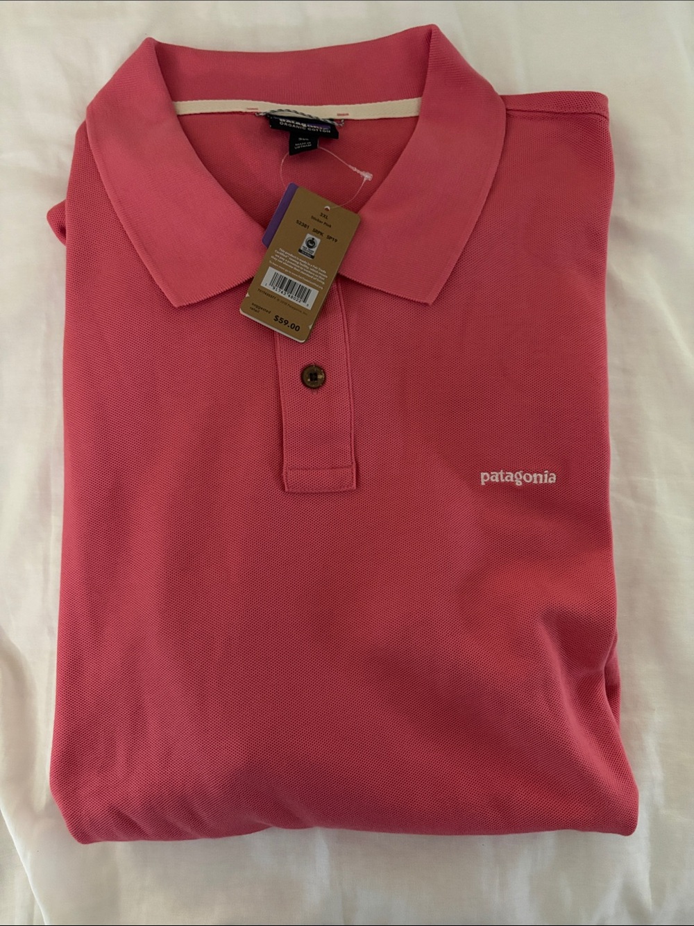 Patagonia Men's Coral Pink Polo Shirt